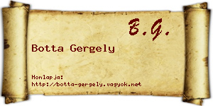 Botta Gergely névjegykártya